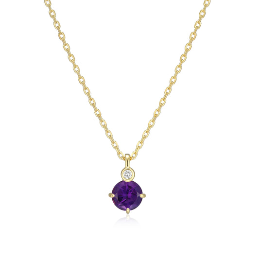 N10348FEBY - Birthstone with Lab-Grown Diamond Accent Necklace | elle