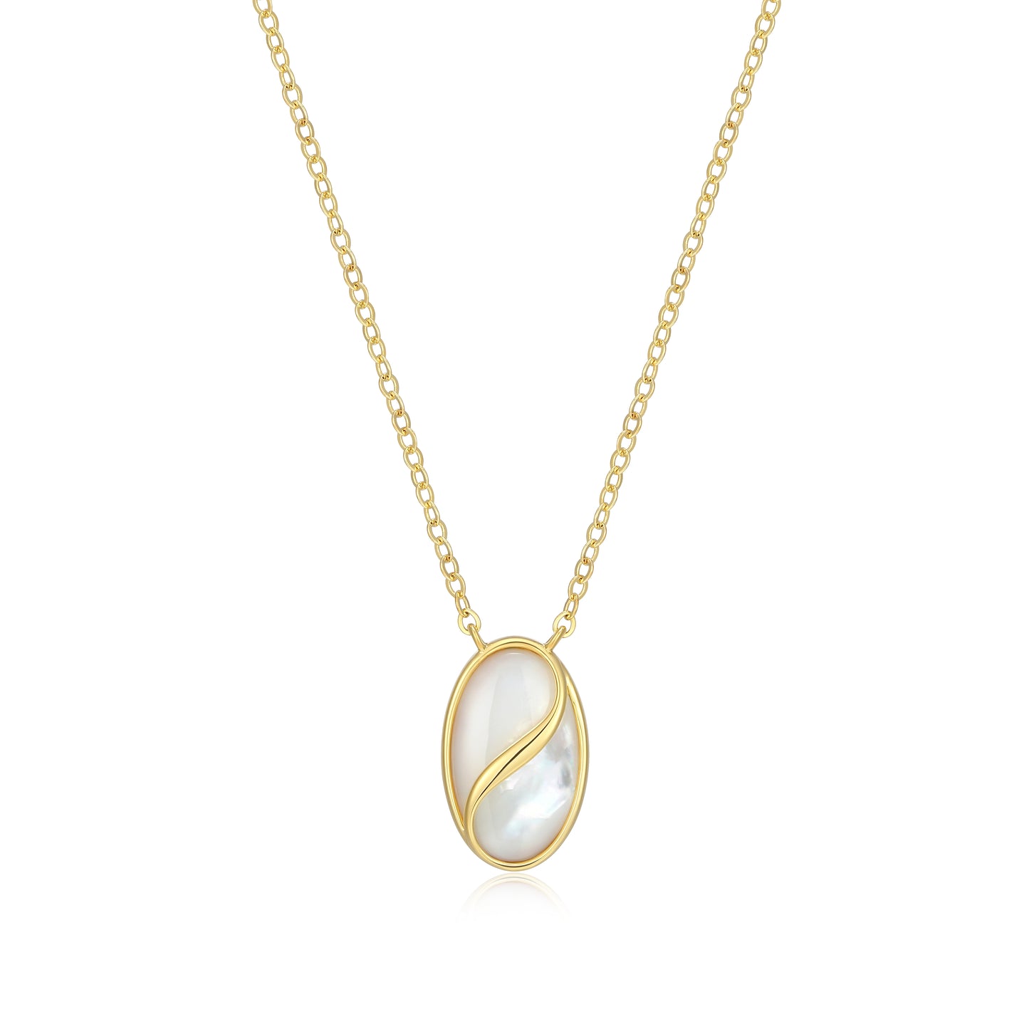 LN0302 - Twist Mother of Pearl Pendant Necklace | elle