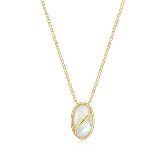 LN0302 - Twist Mother of Pearl Pendant Necklace | elle