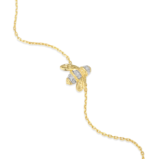 Honey Bee Bolo Bracelet in 14K Yellow Gold-Plated Sterling Silver | M by Monte Luna