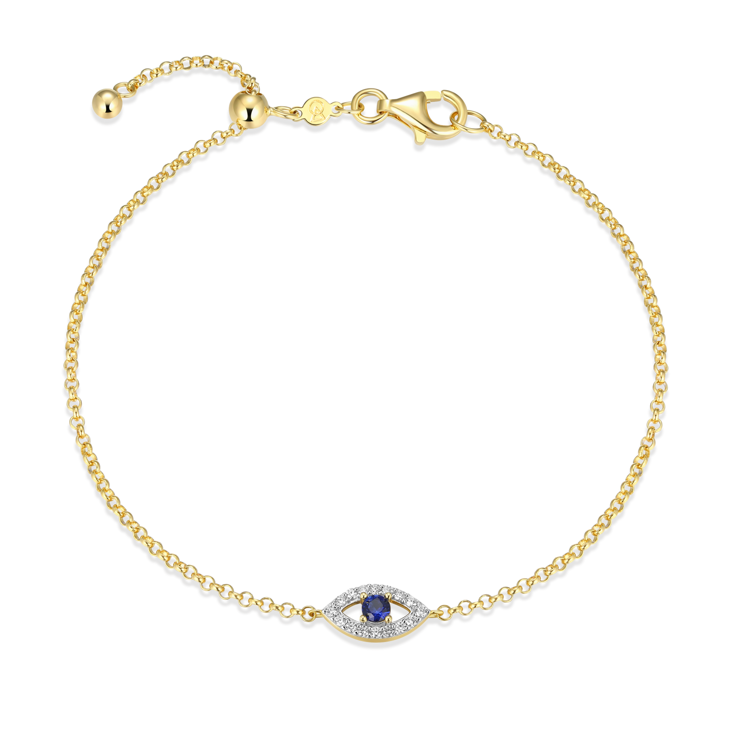 Evil Eye Bolo Bracelet in 14K Yellow Gold-Plated Sterling Silver | M by Monte Luna