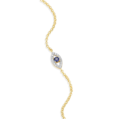 Evil Eye Bolo Bracelet in 14K Yellow Gold-Plated Sterling Silver | M by Monte Luna