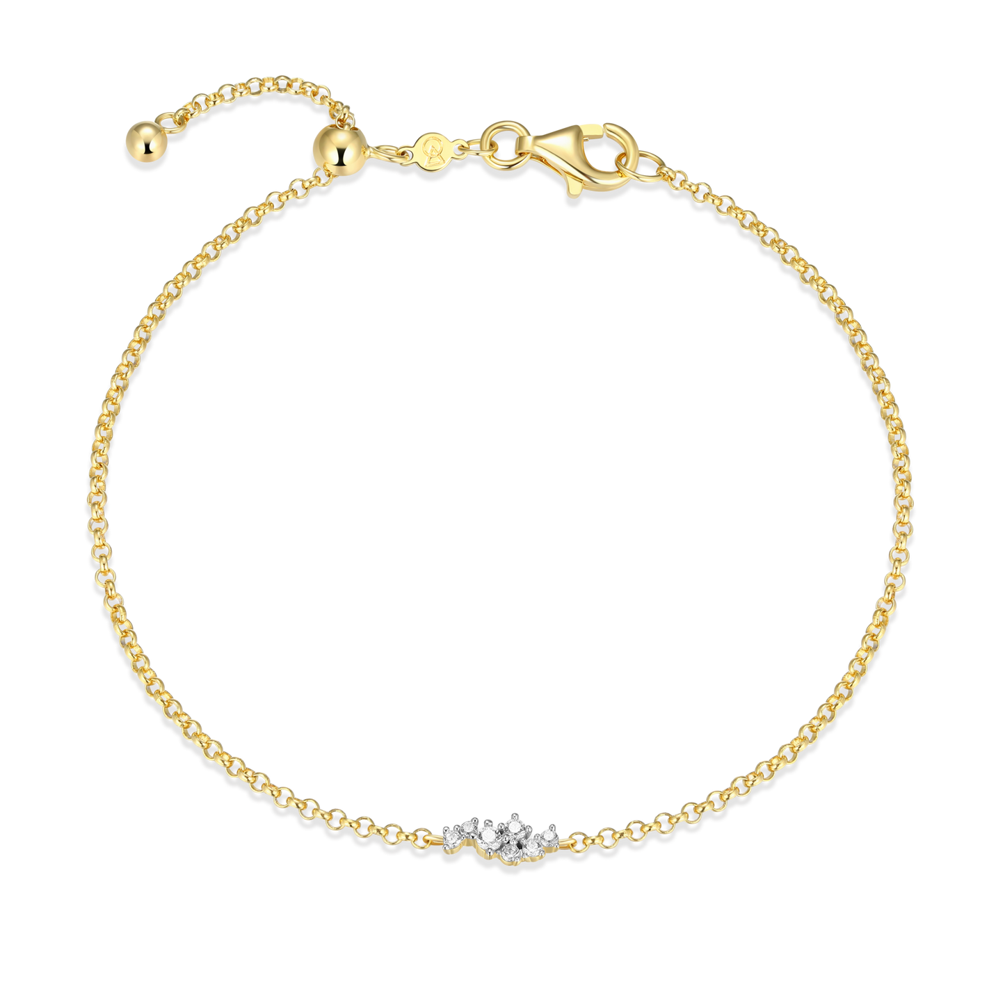 Scattered Lab-Created Diamond Bolo Bracelet in 14K Yellow Gold-Plated Sterling Silver | M by Monte Luna