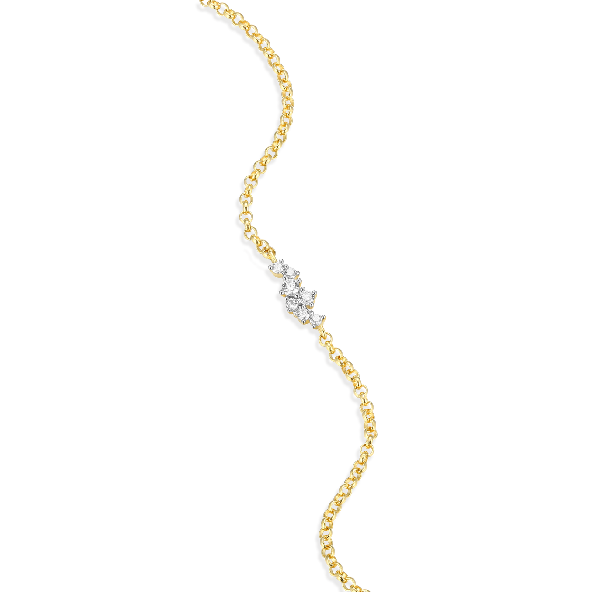 Scattered Lab-Created Diamond Bolo Bracelet in 14K Yellow Gold-Plated Sterling Silver | M by Monte Luna