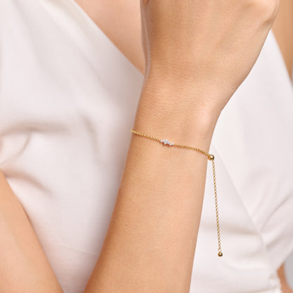 Scattered Lab-Created Diamond Bolo Bracelet in 14K Yellow Gold-Plated Sterling Silver | M by Monte Luna
