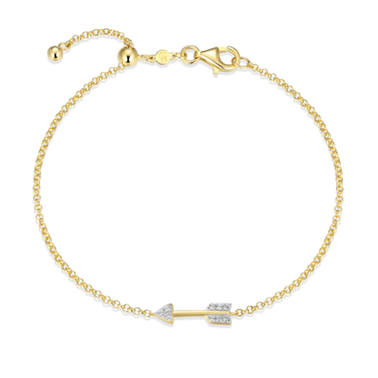 Arrow Bolo Bracelet in 14K Yellow Gold-Plated Sterling Silver | M by Monte Luna