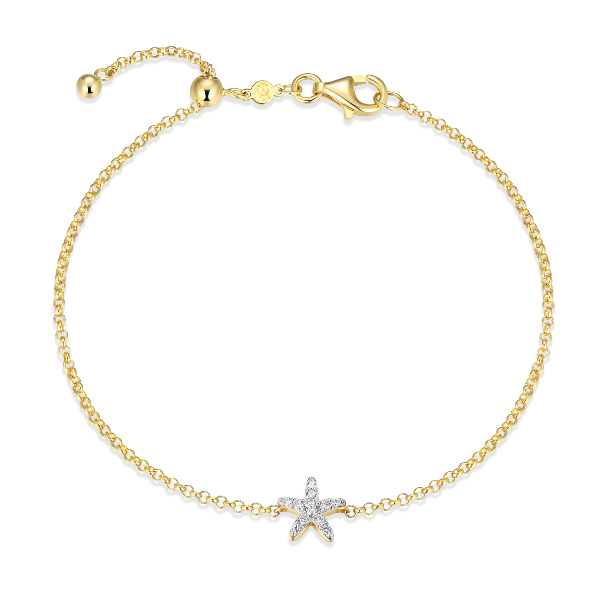 Starfish Bolo Bracelet in 14K Yellow Gold-Plated Sterling Silver | M by Monte Luna