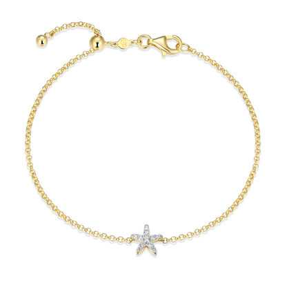 Starfish Bolo Bracelet in 14K Yellow Gold-Plated Sterling Silver | M by Monte Luna
