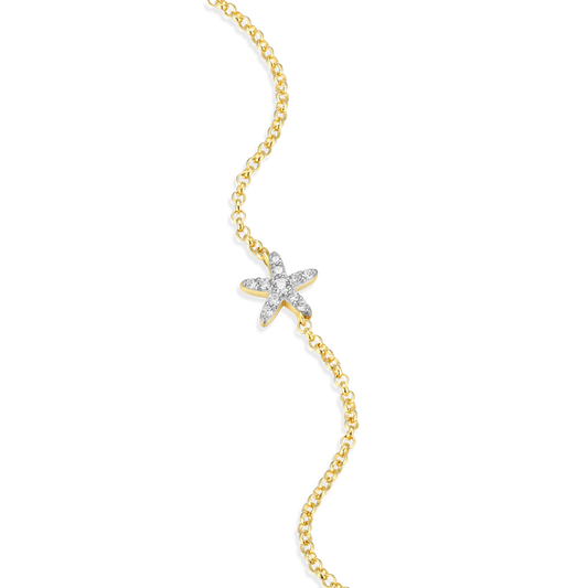 Starfish Bolo Bracelet in 14K Yellow Gold-Plated Sterling Silver | M by Monte Luna
