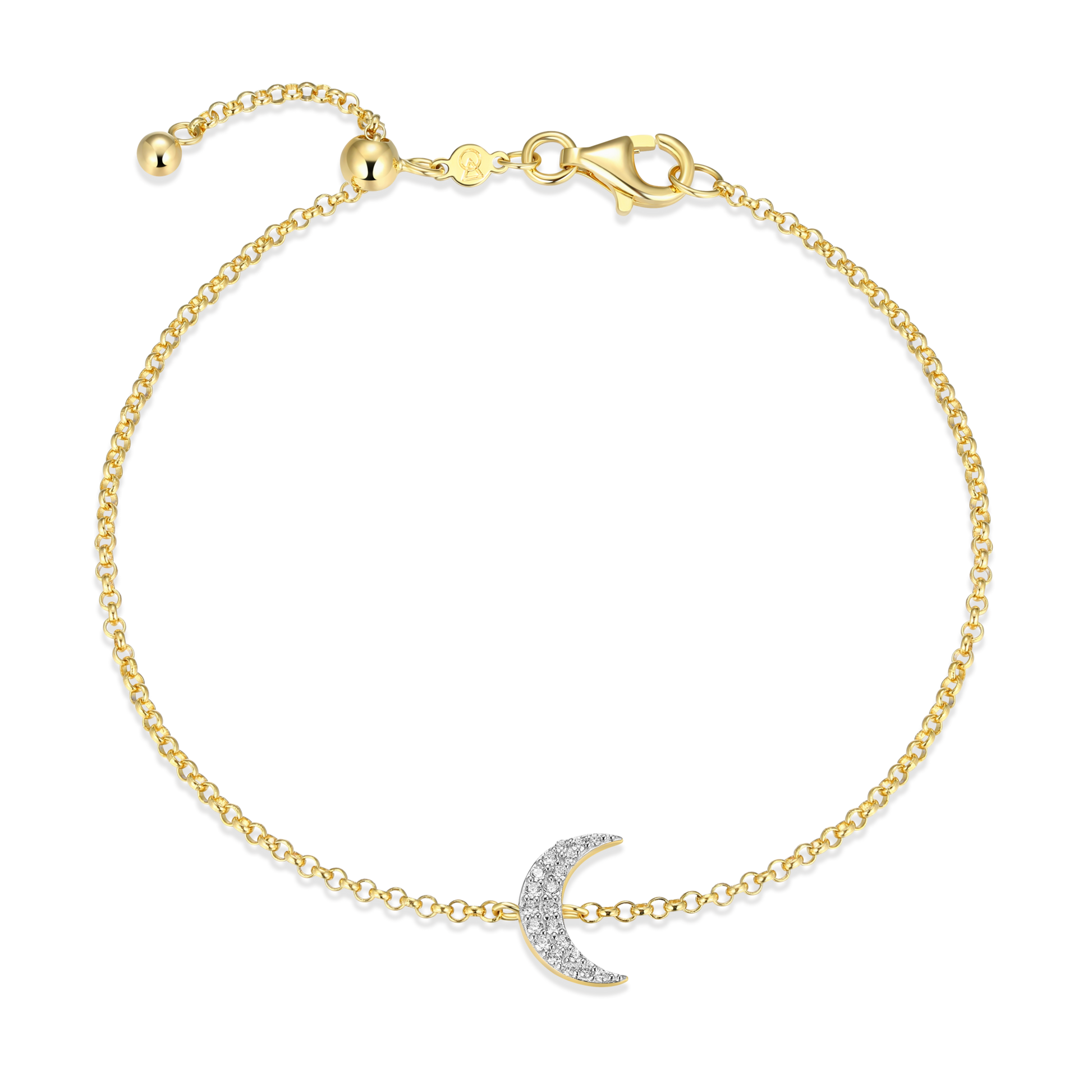Crescent Bolo Bracelet in 14K Yellow Gold-Plated Sterling Silver | M by Monte Luna