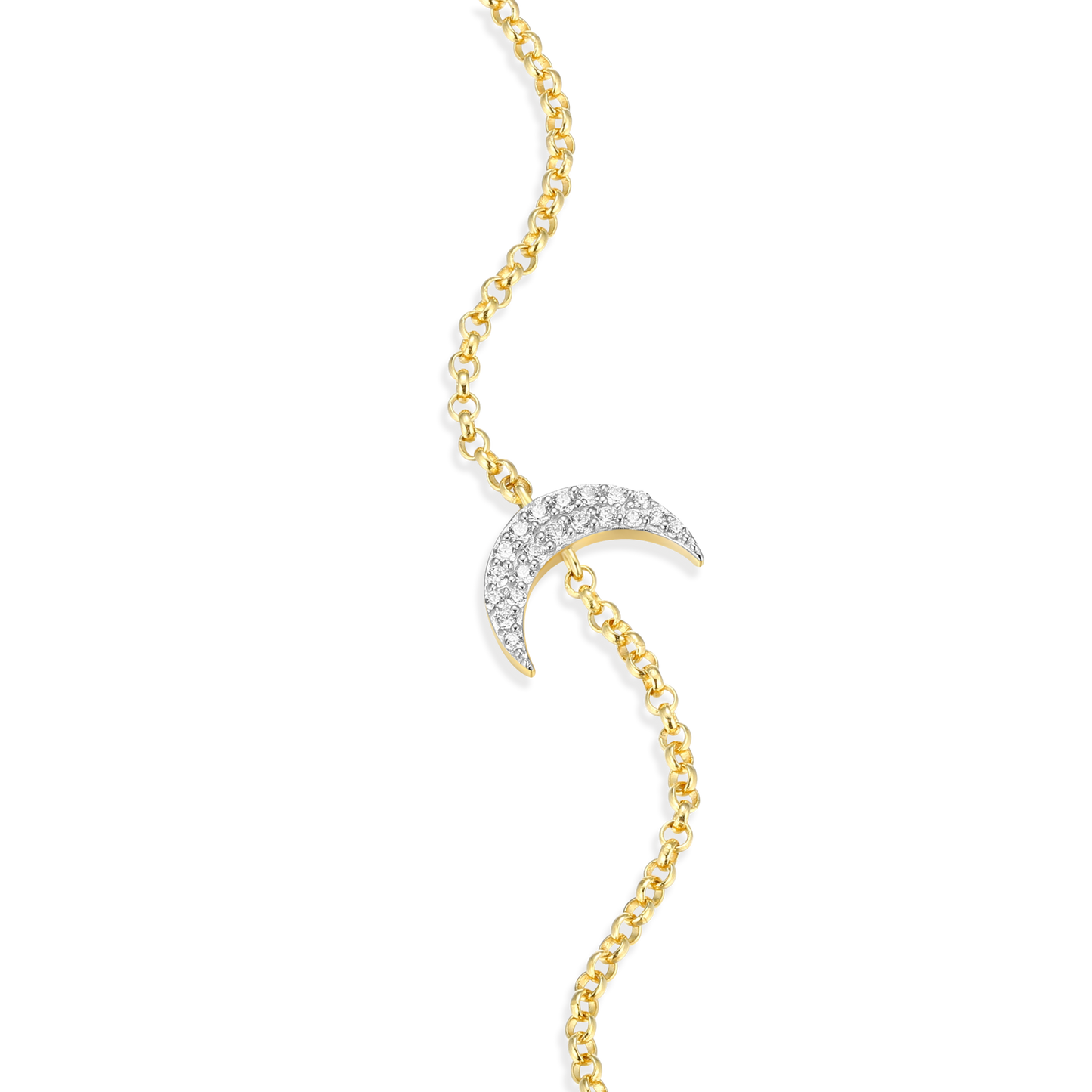 Crescent Bolo Bracelet in 14K Yellow Gold-Plated Sterling Silver | M by Monte Luna