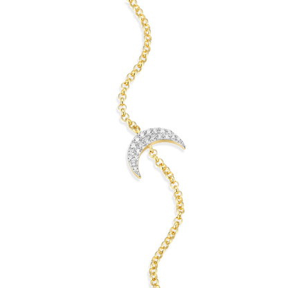 Crescent Bolo Bracelet in 14K Yellow Gold-Plated Sterling Silver | M by Monte Luna