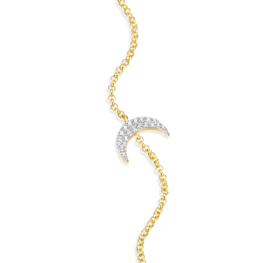 Crescent Bolo Bracelet in 14K Yellow Gold-Plated Sterling Silver | M by Monte Luna