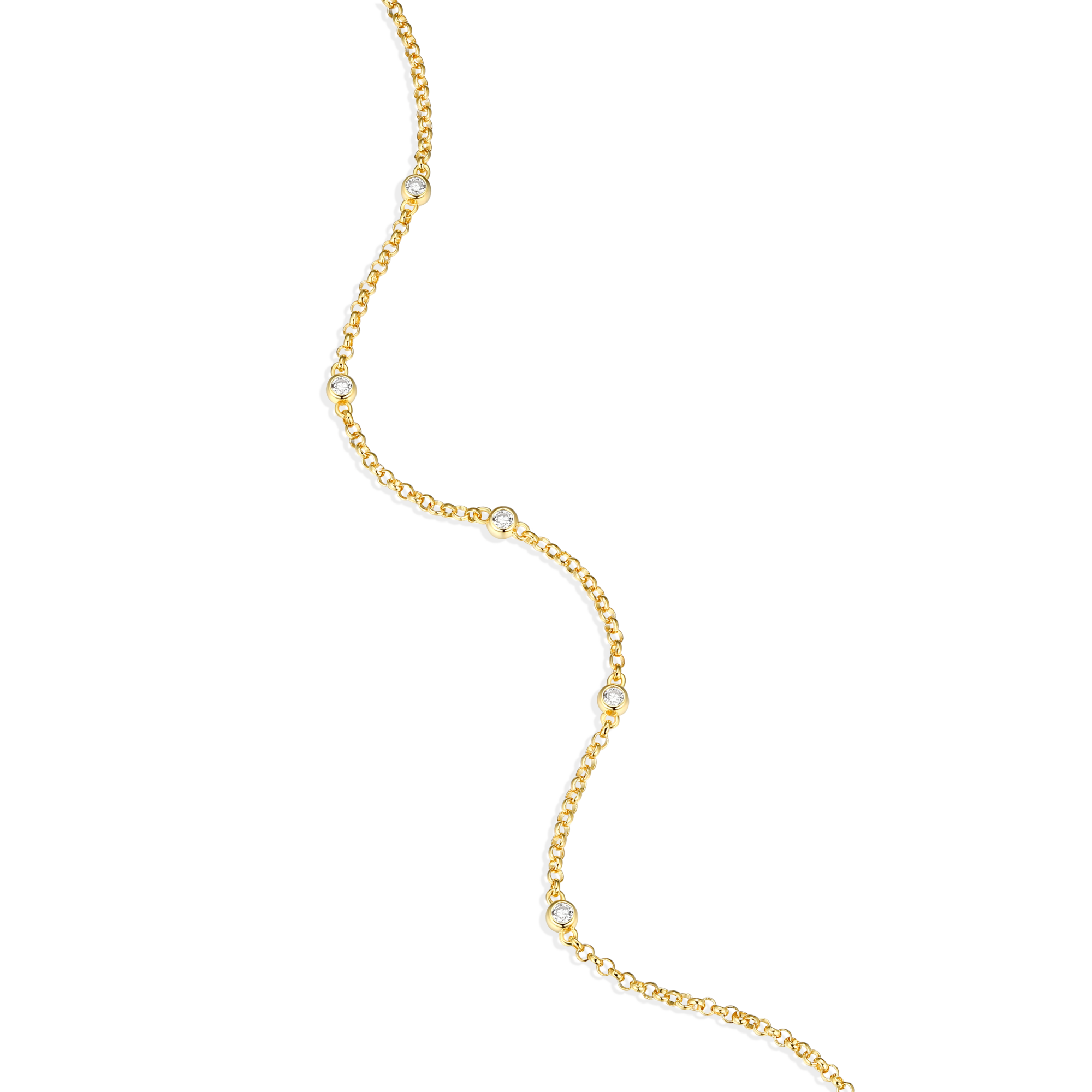 Bezel Station Bolo Bracelet in 14K Yellow Gold-Plated Sterling Silver ...