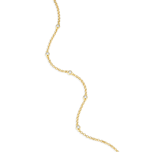 Bezel Station Bolo Bracelet in 14K Yellow Gold-Plated Sterling Silver | M by Monte Luna