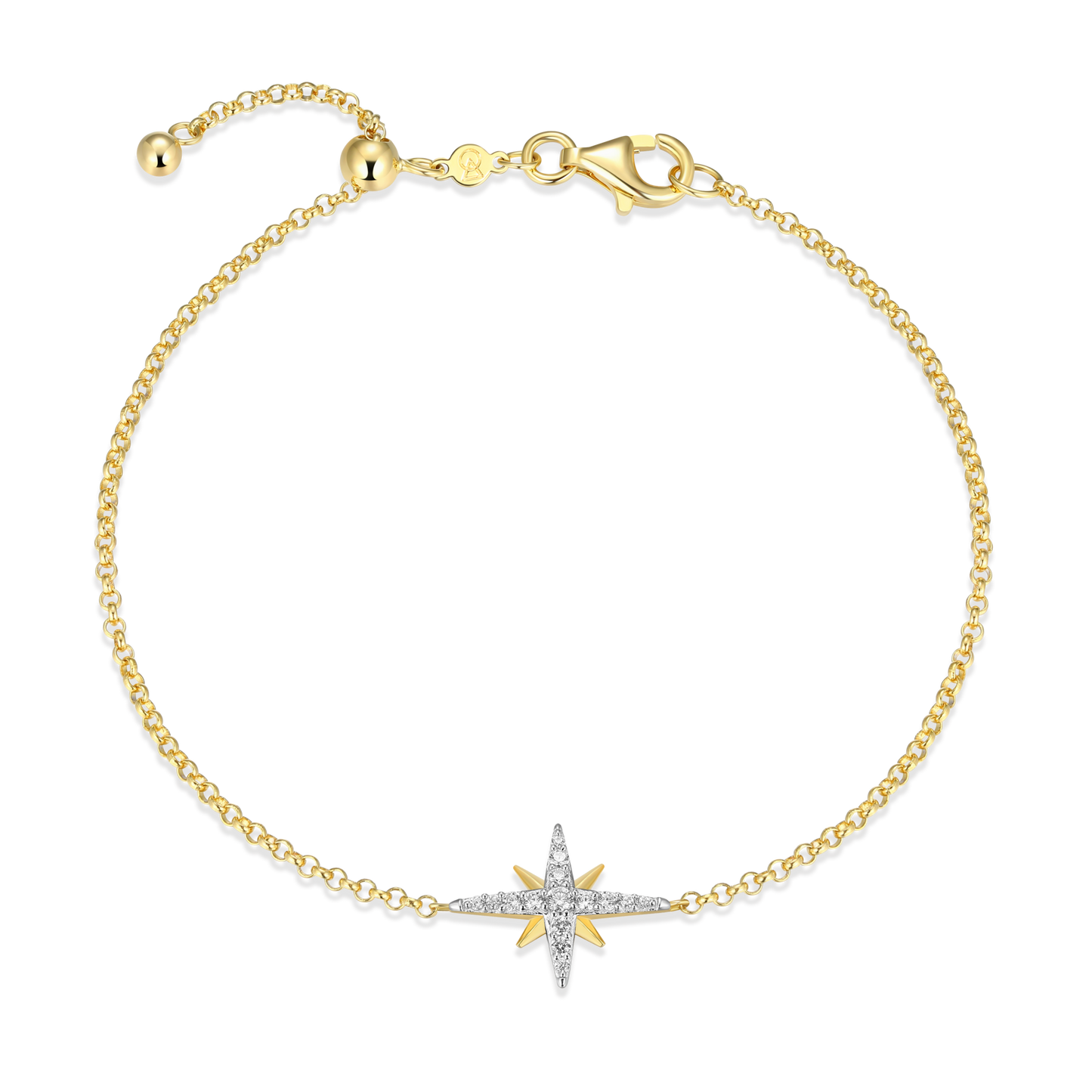 Cardinal Points Bolo Bracelet in 14K Yellow Gold-Plated Sterling Silver | M by Monte Luna