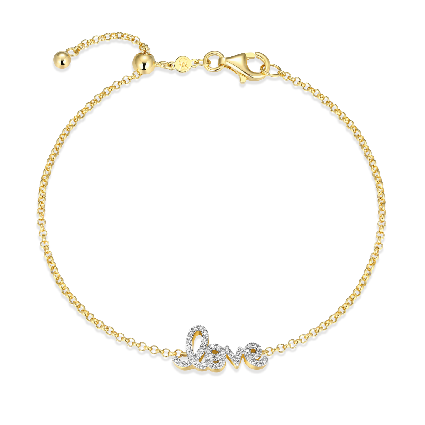 Love Pendant Bolo Bracelet in 14K Yellow Gold-Plated Sterling Silver | M by Monte Luna