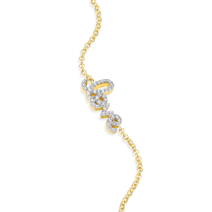 Love Pendant Bolo Bracelet in 14K Yellow Gold-Plated Sterling Silver | M by Monte Luna