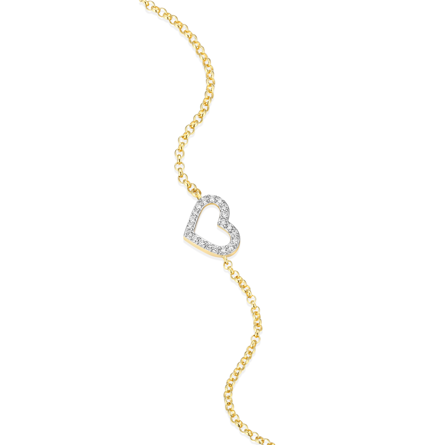 Open Heart Bolo Bracelet in 14K Yellow Gold-Plated Sterling Silver | M by Monte Luna