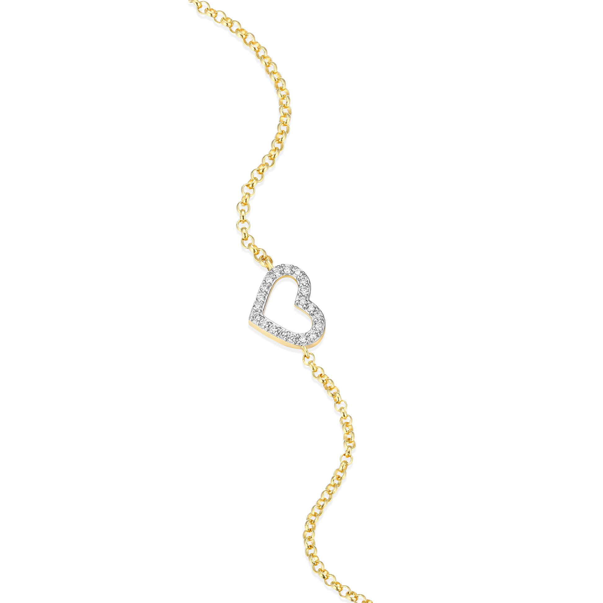 Open Heart Bolo Bracelet in 14K Yellow Gold-Plated Sterling Silver | M by Monte Luna