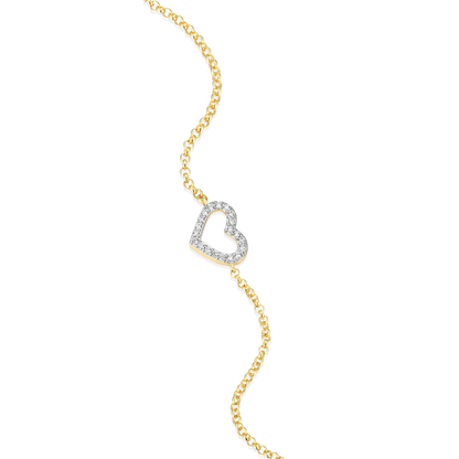 Open Heart Bolo Bracelet in 14K Yellow Gold-Plated Sterling Silver | M by Monte Luna