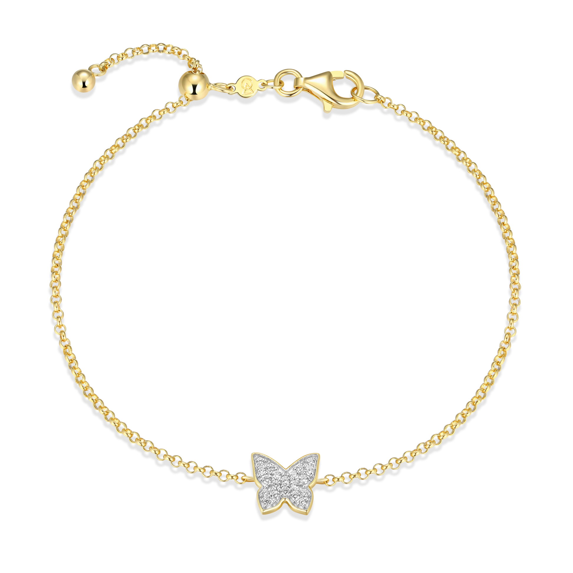 Butterfly Bolo Bracelet in 14K Yellow Gold-Plated Sterling Silver | M by Monte Luna