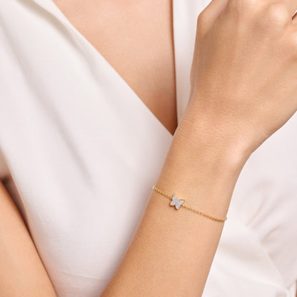 Butterfly Bolo Bracelet in 14K Yellow Gold-Plated Sterling Silver | M by Monte Luna