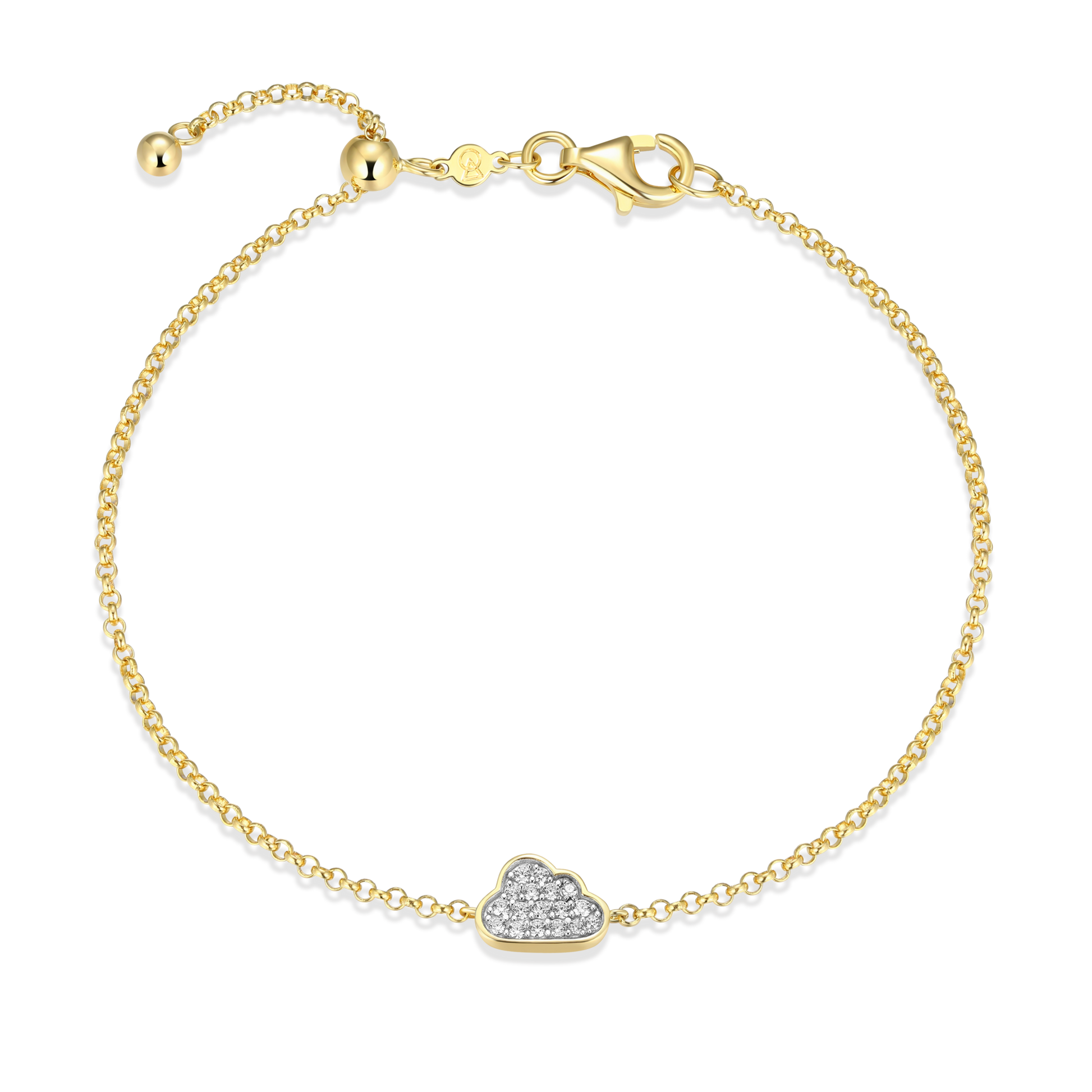 Silver Lining Cloud Bolo Bracelet in 14K Yellow Gold-Plated Sterling Silver | M by Monte Luna
