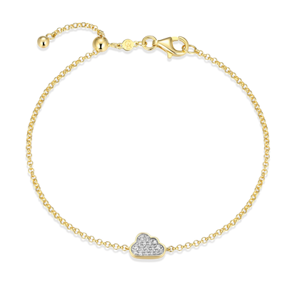 Silver Lining Cloud Bolo Bracelet in 14K Yellow Gold-Plated Sterling Silver | M by Monte Luna
