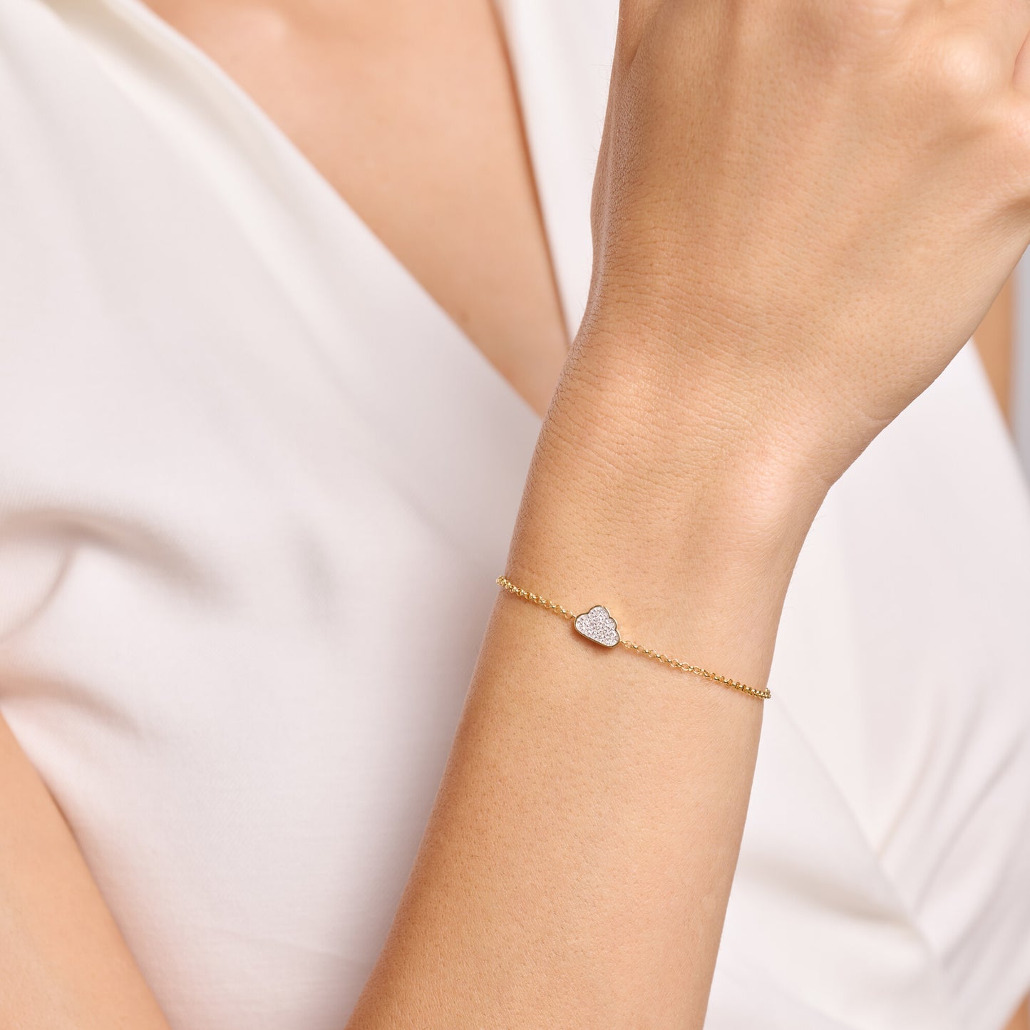Silver Lining Cloud Bolo Bracelet in 14K Yellow Gold-Plated Sterling Silver | M by Monte Luna
