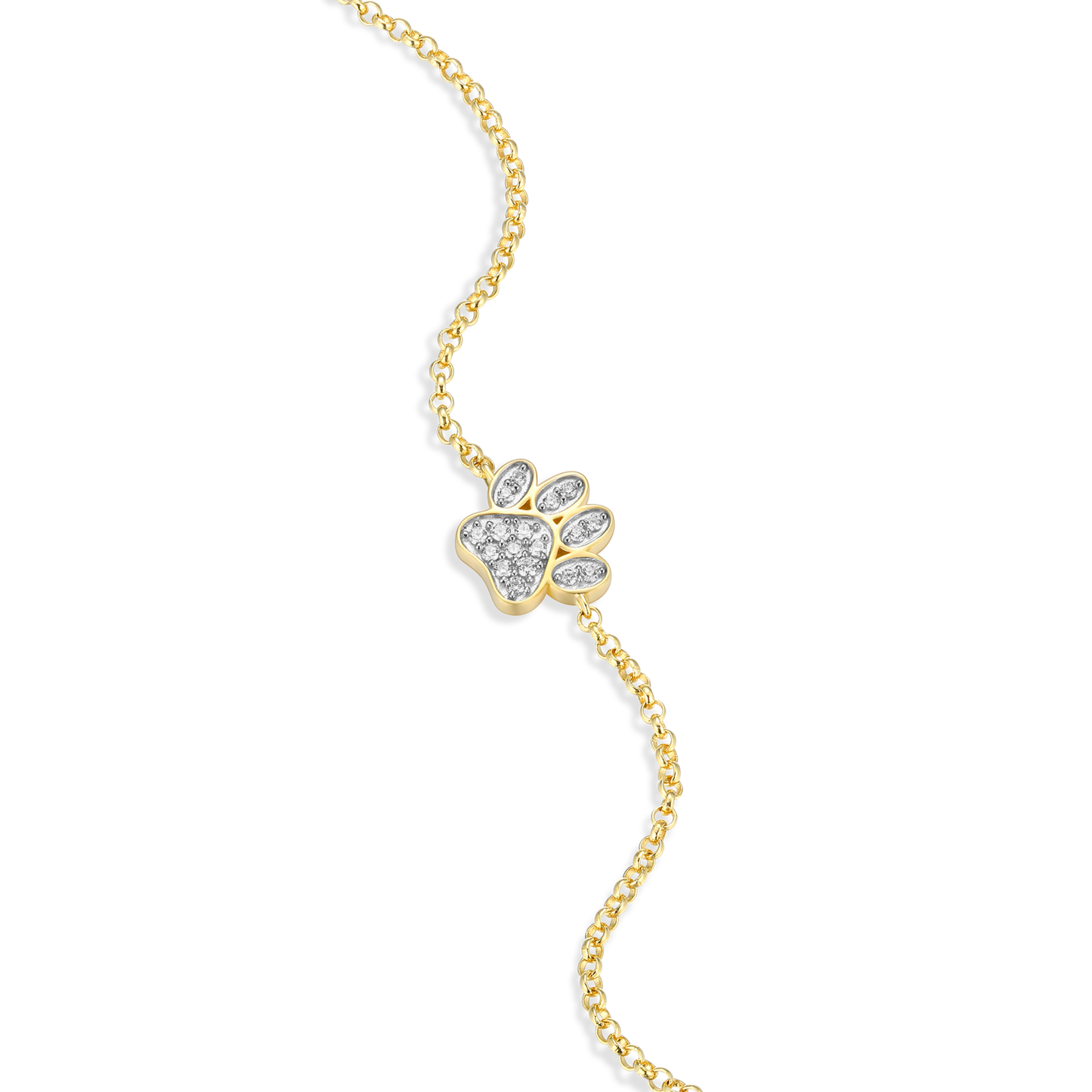 Paw Print Bolo Bracelet in 14K Yellow Gold-Plated Sterling Silver | M by Monte Luna
