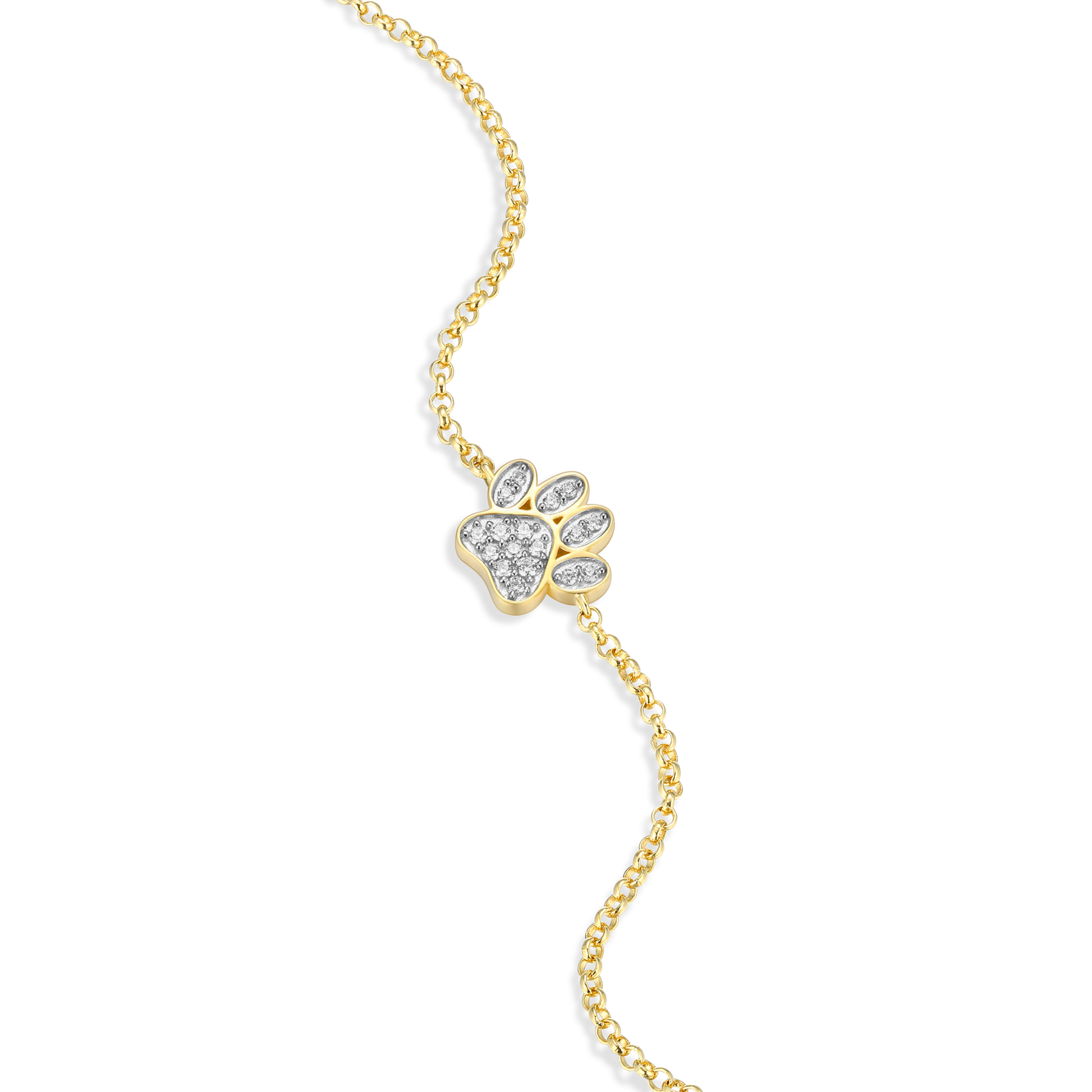 Paw Print Bolo Bracelet in 14K Yellow Gold-Plated Sterling Silver | M by Monte Luna