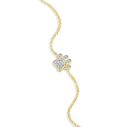 Paw Print Bolo Bracelet in 14K Yellow Gold-Plated Sterling Silver | M by Monte Luna