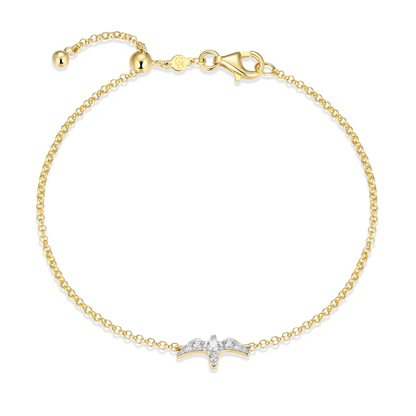 Bird Bolo Bracelet in 14K Yellow Gold-Plated Sterling Silver | M by Monte Luna