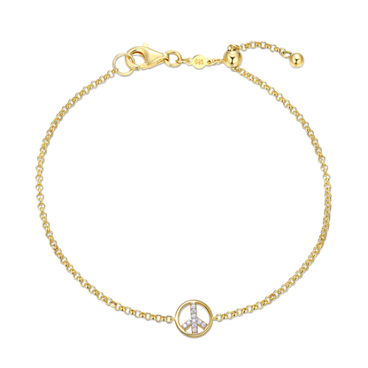 Peace Bolo Bracelet in 14K Yellow Gold-Plated Sterling Silver | M by Monte Luna
