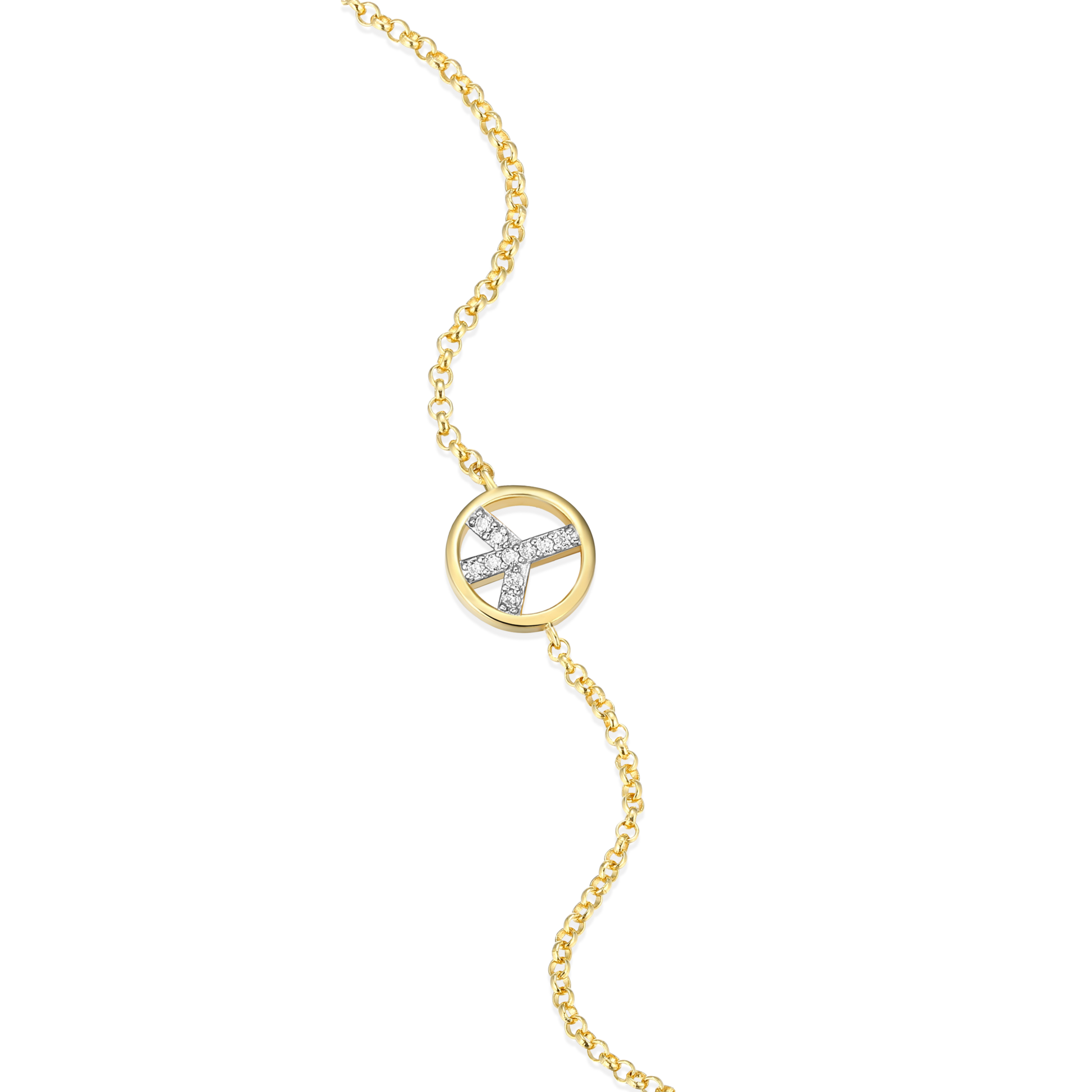 Peace Bolo Bracelet in 14K Yellow Gold-Plated Sterling Silver | M by Monte Luna