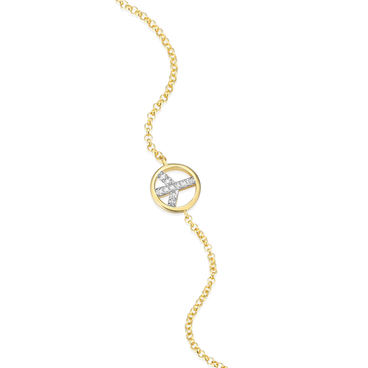 Peace Bolo Bracelet in 14K Yellow Gold-Plated Sterling Silver | M by Monte Luna