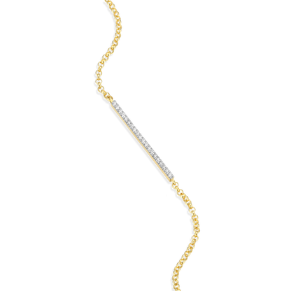Pave Bar Bolo Bracelet in 14K Yellow Gold-Plated Sterling Silver | M by Monte Luna