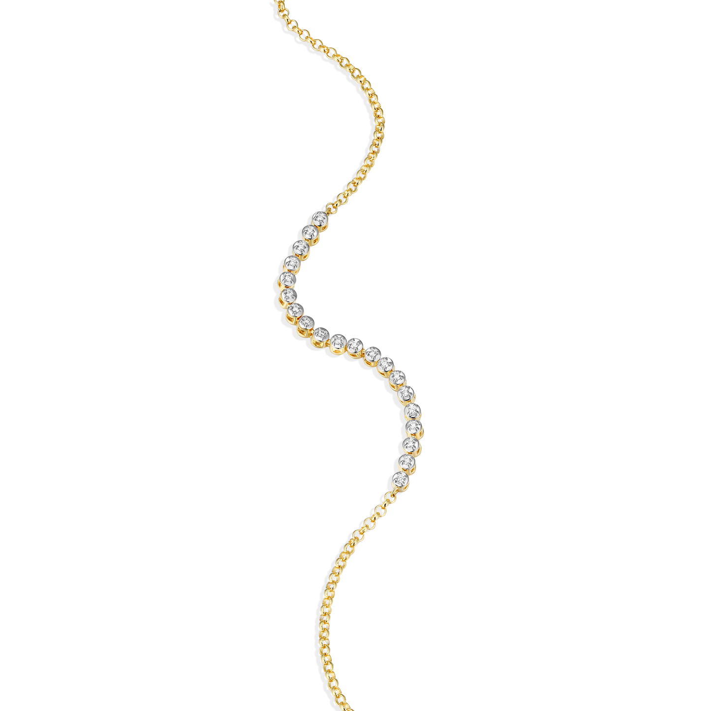 Lab-Created Diamond Line Tennis Bolo Bracelet in 14K Yellow Gold-Plated Sterling Silver | M by Monte Luna