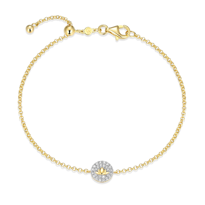 Lotus Tag Bolo Bracelet in 14K Yellow Gold-Plated Sterling Silver | M by Monte Luna
