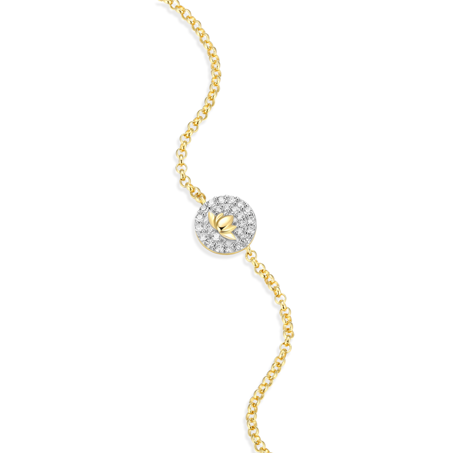 Lotus Tag Bolo Bracelet in 14K Yellow Gold-Plated Sterling Silver | M by Monte Luna