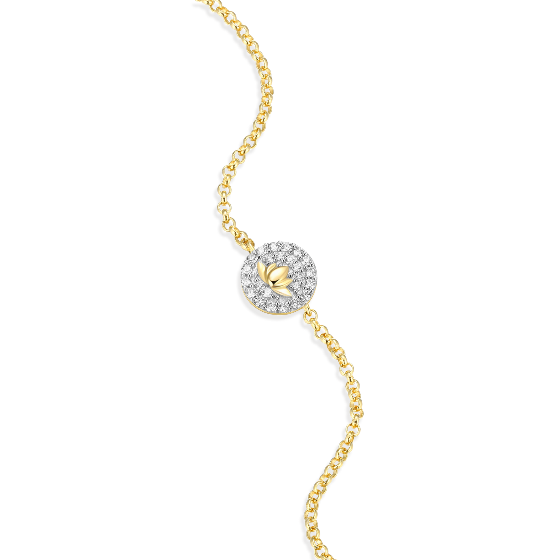 Lotus Tag Bolo Bracelet in 14K Yellow Gold-Plated Sterling Silver | M by Monte Luna
