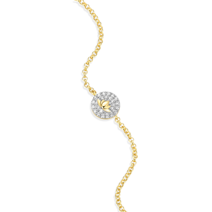 Lotus Tag Bolo Bracelet in 14K Yellow Gold-Plated Sterling Silver | M by Monte Luna