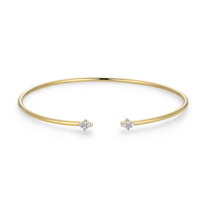 Four Cluster Lab-Created Diamond Flex Cuff Bracelet in 14K Gold & Rhodium-Plated Sterling Silver | M by Monte Luna