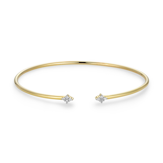 Four Cluster Lab-Created Diamond Flex Cuff Bracelet in 14K Gold & Rhodium-Plated Sterling Silver | M by Monte Luna
