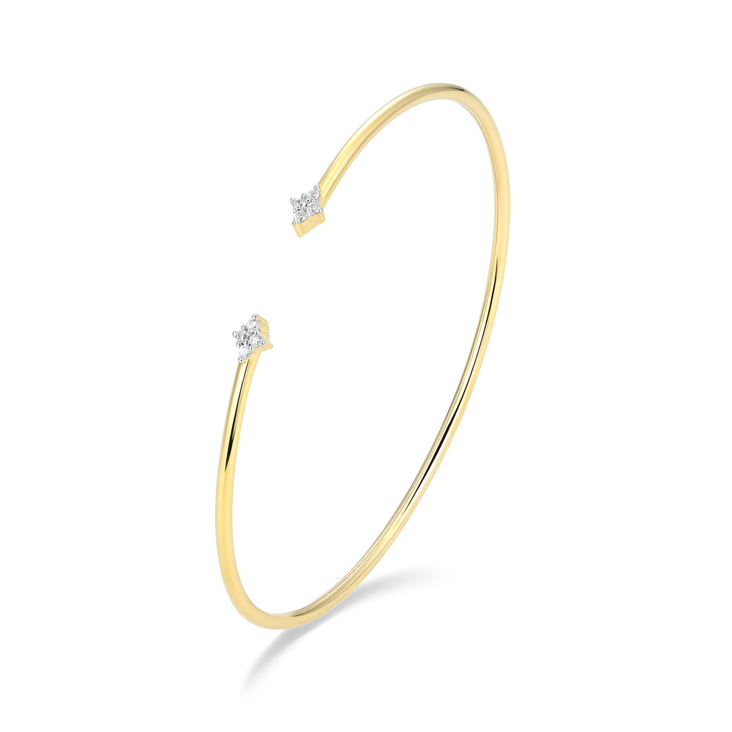 Four Cluster Lab-Created Diamond Flex Cuff Bracelet in 14K Gold & Rhodium-Plated Sterling Silver | M by Monte Luna