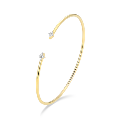 Four Cluster Lab-Created Diamond Flex Cuff Bracelet in 14K Gold & Rhodium-Plated Sterling Silver | M by Monte Luna