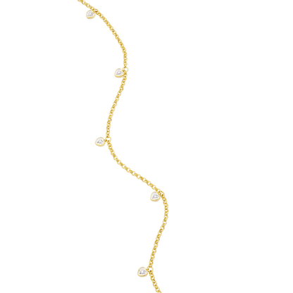 Dangling Hearts Bolo Bracelet in 14K Yellow Gold-Plated Sterling Silver | M by Monte Luna
