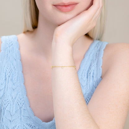 Dangling Hearts Bolo Bracelet in 14K Yellow Gold-Plated Sterling Silver | M by Monte Luna