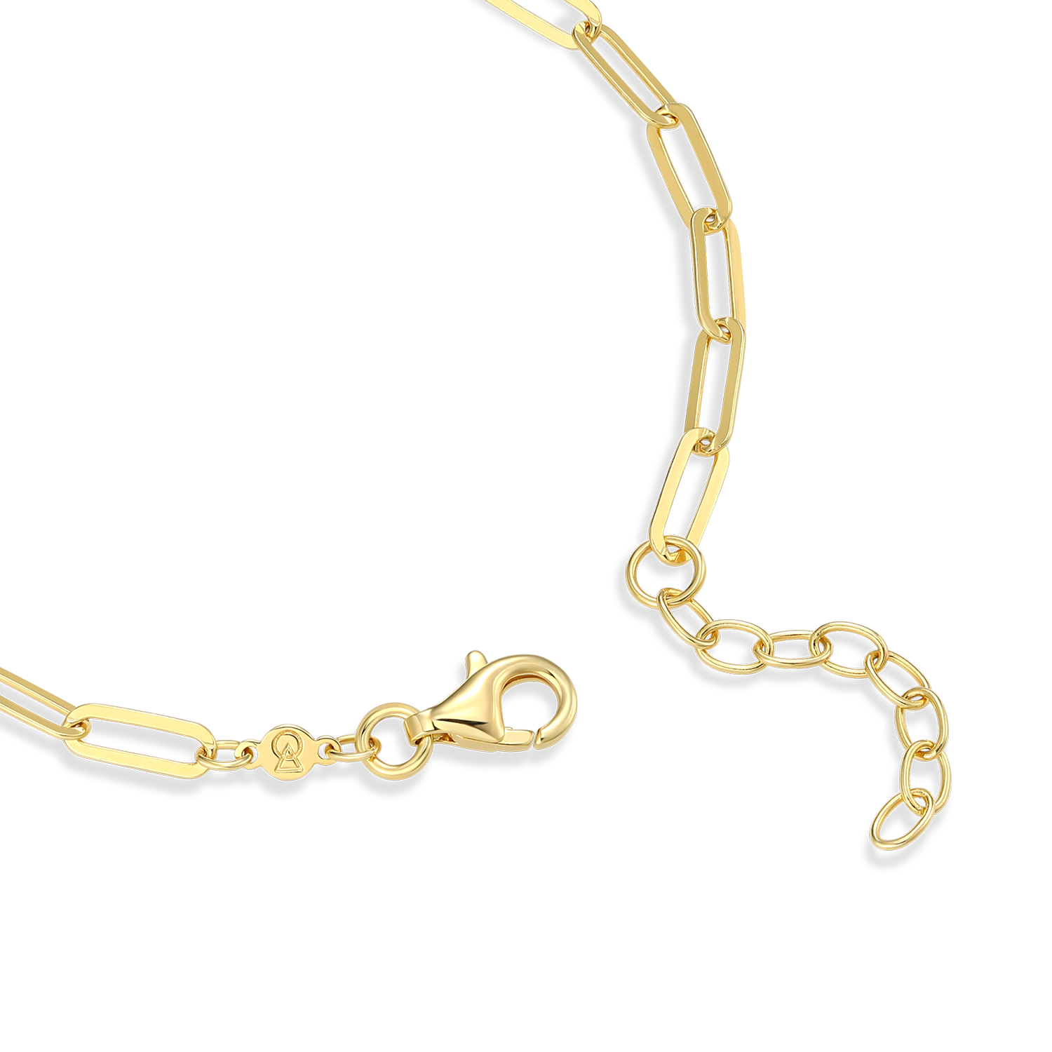 Open Heart Pendant Lab-Created Diamond Paperclip Bracelet in 14K Gold & Rhodium-Plated Sterling Silver | M by Monte Luna